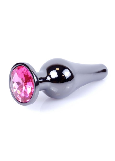 Plug, korek analny, Korek analny-Jewellery Dark Silver BUTT plug, korek analny- Pink