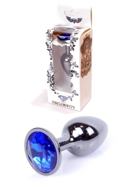Plug, korek analny, Korek analny-Jewellery Dark Silver plug, korek analny- Dark Blue