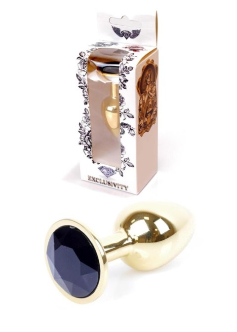 Plug, korek analny, Korek analny-Jewellery Gold plug, korek analny- Black Plug, korek analny, Korek analny-Jewellery Gold plug, korek analny- Black