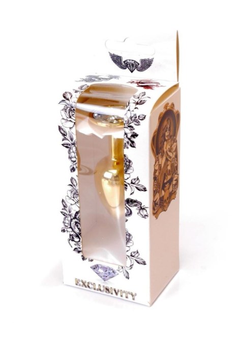 Plug, korek analny, Korek analny-Jewellery Gold plug, korek analny- Clear