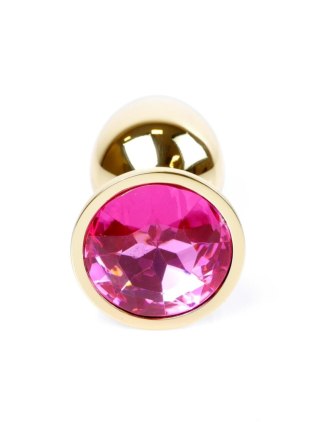 Plug, korek analny, Korek analny-Jewellery Gold plug, korek analny- Pink