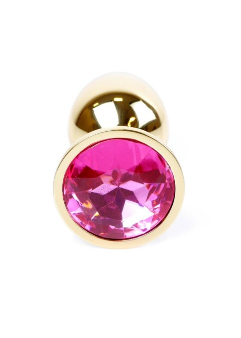 Plug, korek analny, Korek analny-Jewellery Gold plug, korek analny- Pink