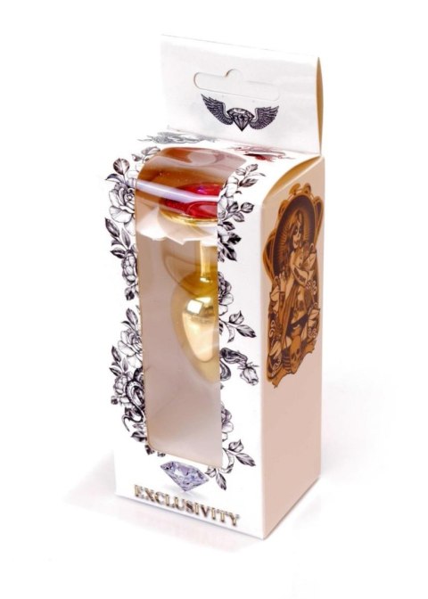 Plug, korek analny, Korek analny-Jewellery Gold plug, korek analny- Pink