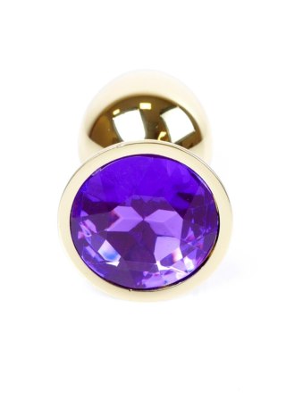 Plug, korek analny, Korek analny-Jewellery Gold plug, korek analny- Purple