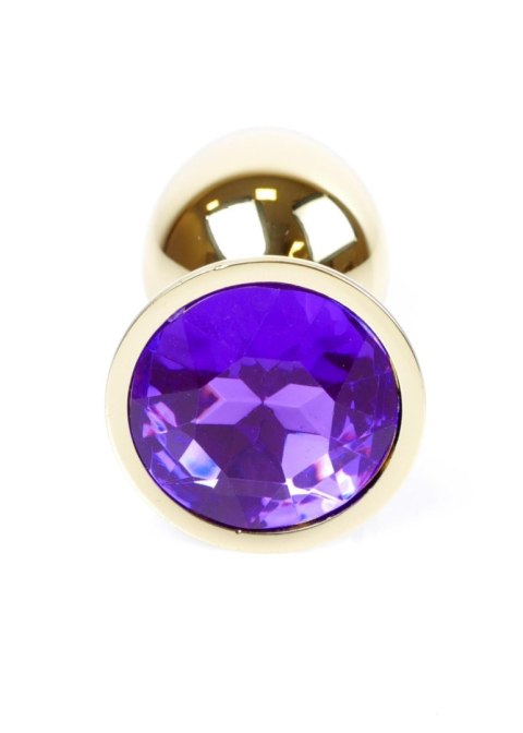 Plug, korek analny, Korek analny-Jewellery Gold plug, korek analny- Purple