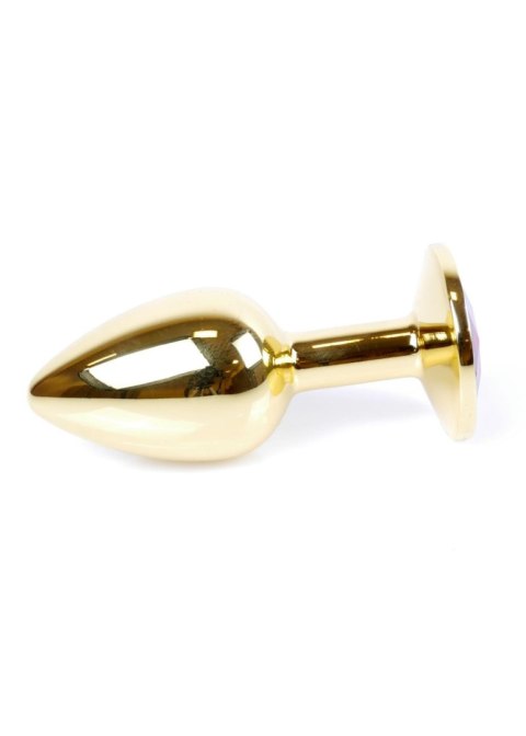 Plug, korek analny, Korek analny-Jewellery Gold plug, korek analny- Purple