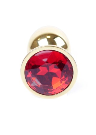 Plug, korek analny, Korek analny-Jewellery Gold plug, korek analny- Red