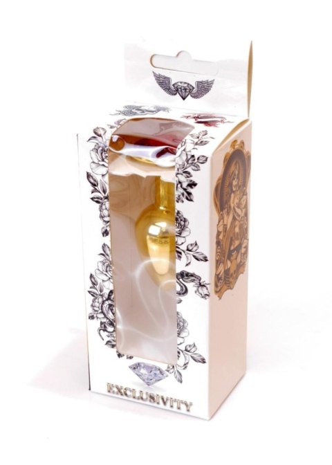 Plug, korek analny, Korek analny-Jewellery Gold plug, korek analny- Red