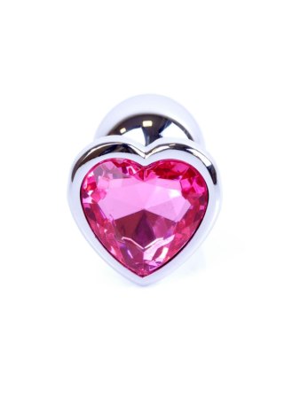 Plug, korek analny, Korek analny-Jewellery Silver Heart plug, korek analny- Pink