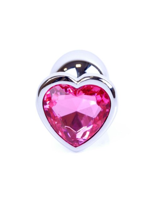 Plug, korek analny, Korek analny-Jewellery Silver Heart plug, korek analny- Pink