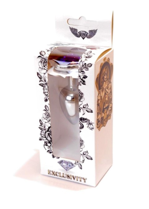Plug, korek analny, Korek analny-Jewellery Silver Heart plug, korek analny- Purple