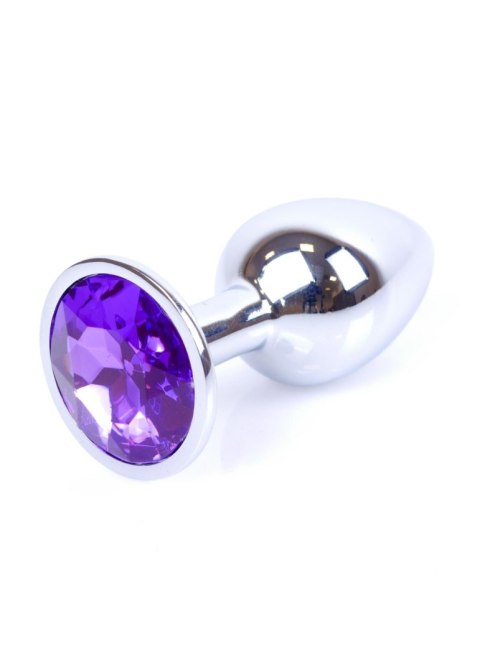 Plug, korek analny, Korek analny-Jewellery Silver plug, korek analny- Purple