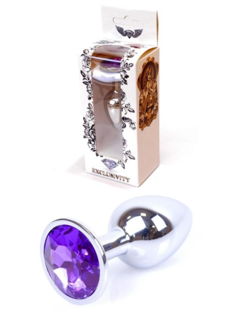 Plug, korek analny, Korek analny-Jewellery Silver plug, korek analny- Purple