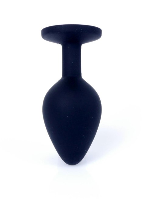Plug, korek analny, Korek analny-Jewellery Black Silicon plug, korek analny Medium- Pink Diamond