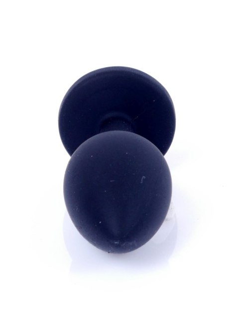 Plug, korek analny, Korek analny-Jewellery Black Silicon plug, korek analny Small- Pink Diamond