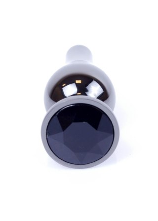 Plug, korek analny, Korek analny-Jewellery Dark Silver BUTT plug, korek analny- Black