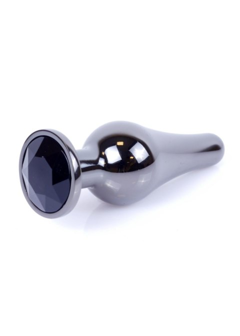 Plug, korek analny, Korek analny-Jewellery Dark Silver BUTT plug, korek analny- Black