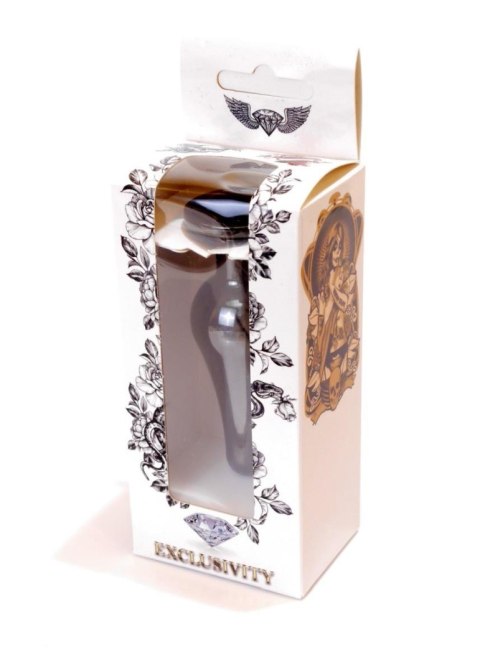 Plug, korek analny, Korek analny-Jewellery Dark Silver BUTT plug, korek analny- Black