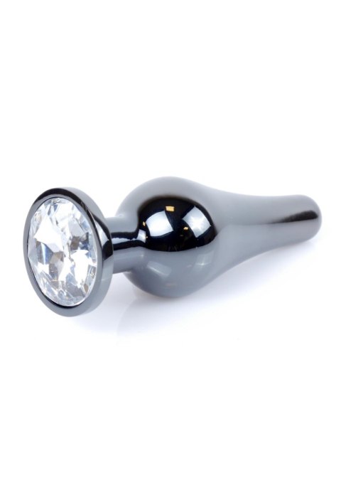 Plug, korek analny, Korek analny-Jewellery Dark Silver BUTT plug, korek analny- Clear