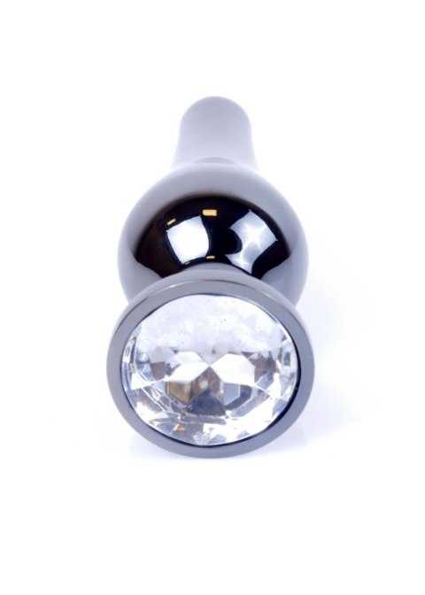 Plug, korek analny, Korek analny-Jewellery Dark Silver BUTT plug, korek analny- Clear