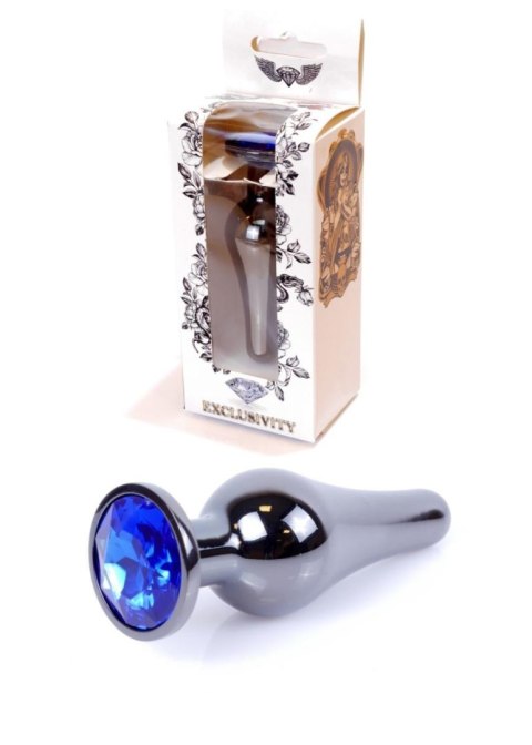 Plug, korek analny, Korek analny-Jewellery Dark Silver BUTT plug, korek analny- Dark Blue