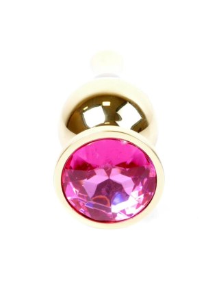 Plug, korek analny, Korek analny-Jewellery Gold BUTT plug, korek analny- Pink