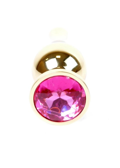 Plug, korek analny, Korek analny-Jewellery Gold BUTT plug, korek analny- Pink