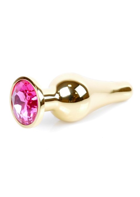 Plug, korek analny, Korek analny-Jewellery Gold BUTT plug, korek analny- Pink