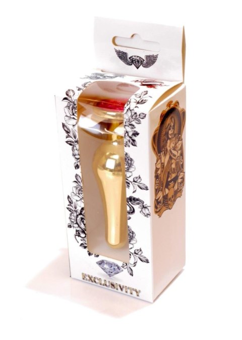 Plug, korek analny, Korek analny-Jewellery Gold BUTT plug, korek analny- Pink