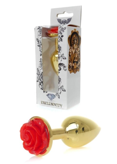 Plug, korek analny, Korek analny-Jewellery Gold plug, korek analny ROSE- Red Plug, korek analny, Korek analny-Jewellery Gold plug, korek analny ROSE- Red