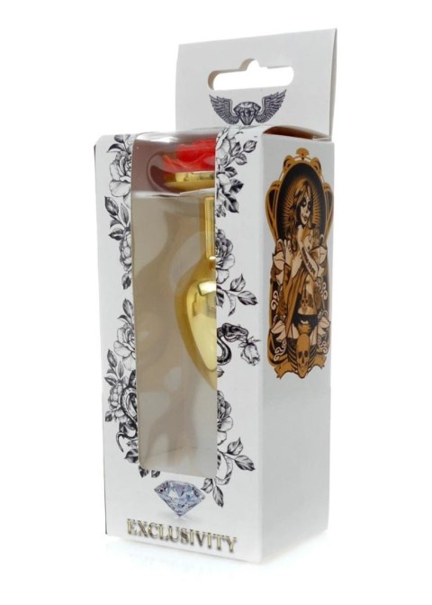 Plug, korek analny, Korek analny-Jewellery Gold plug, korek analny ROSE- Red Plug, korek analny, Korek analny-Jewellery Gold plug, korek analny ROSE- Red