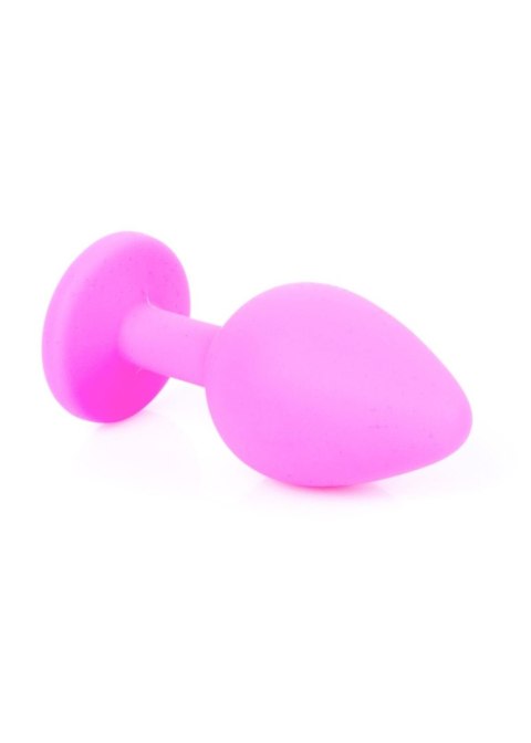 Plug, korek analny, Korek analny-Jewellery Pink Silicon plug, korek analny Medium- Light Blue Diamond