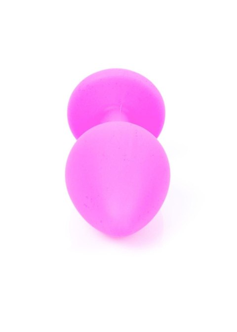 Plug, korek analny, Korek analny-Jewellery Pink Silicon plug, korek analny Medium- Light Blue Diamond
