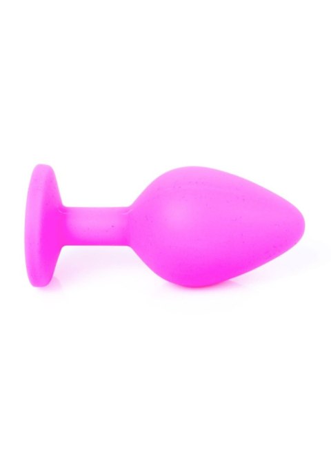 Plug, korek analny, Korek analny-Jewellery Pink Silicon plug, korek analny Medium- Light Blue Diamond