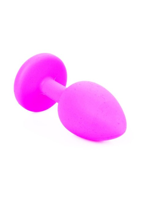 Plug, korek analny, Korek analny-Jewellery Pink Silicon plug, korek analny Small- Light Blue Diamond