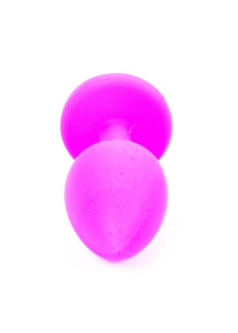 Plug, korek analny, Korek analny-Jewellery Pink Silicon plug, korek analny Small- Light Blue Diamond