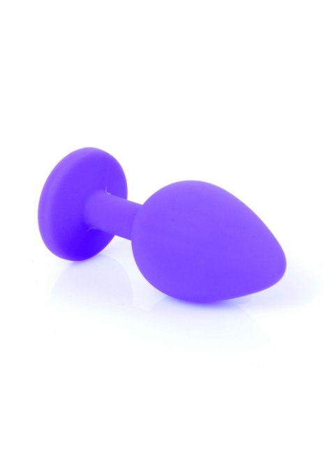 Plug, korek analny, Korek analny-Jewellery Purple Silicon plug, korek analny Medium- Red Diamond