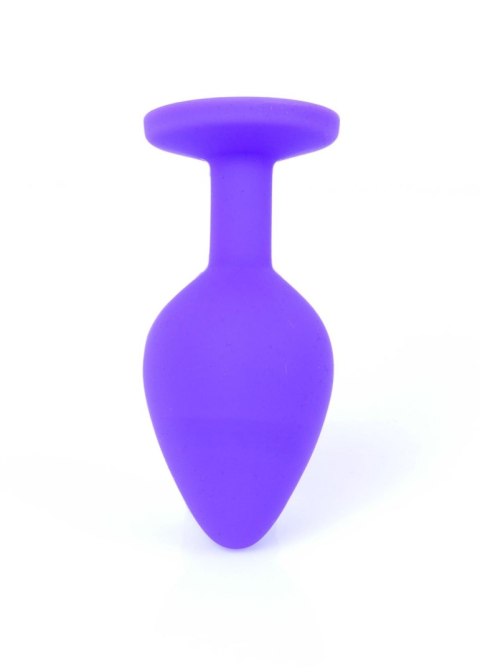 Plug, korek analny, Korek analny-Jewellery Purple Silicon plug, korek analny Medium- Red Diamond