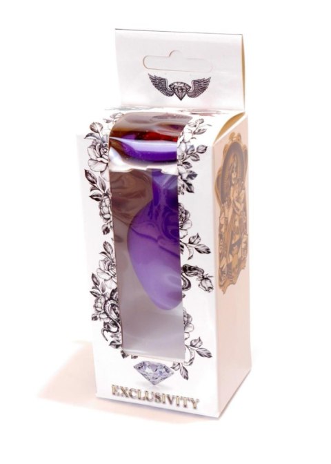Plug, korek analny, Korek analny-Jewellery Purple Silicon plug, korek analny Medium- Red Diamond