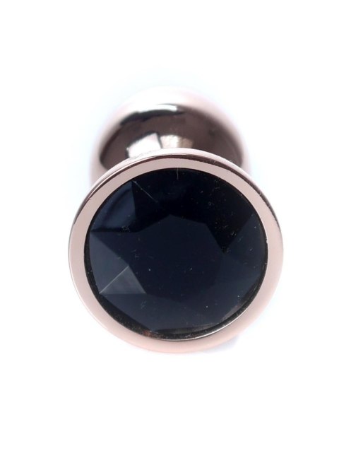 Plug, korek analny, Korek analny-Jewellery Red Gold plug, korek analny- Black