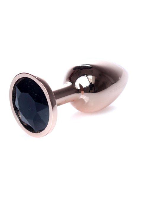Plug, korek analny, Korek analny-Jewellery Red Gold plug, korek analny- Black