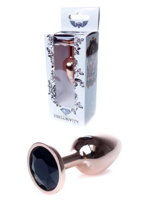 Plug, korek analny, Korek analny-Jewellery Red Gold plug, korek analny- Black