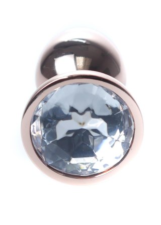 Plug, korek analny, Korek analny-Jewellery Red Gold plug, korek analny- Clear