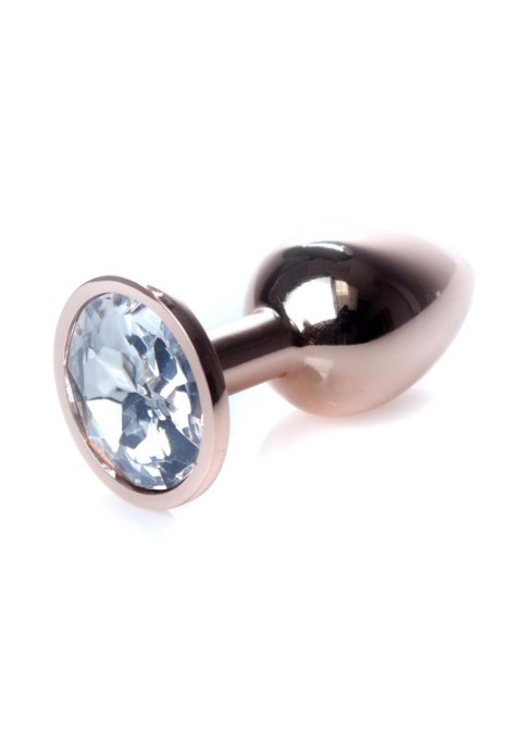 Plug, korek analny, Korek analny-Jewellery Red Gold plug, korek analny- Clear