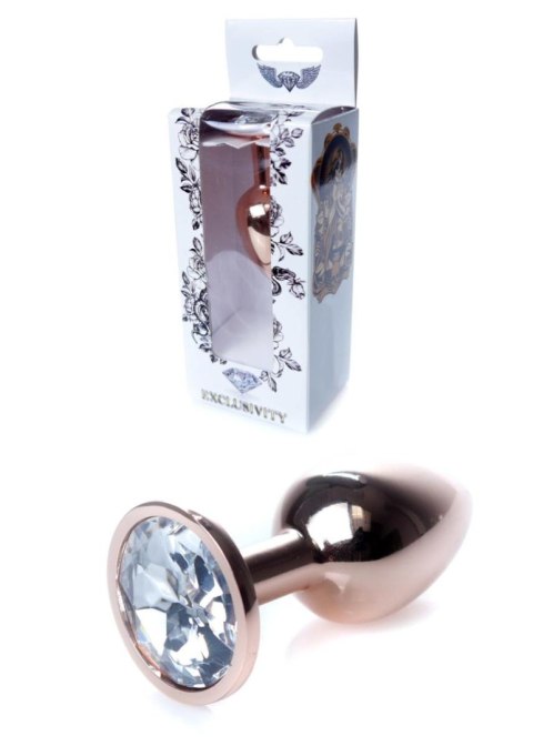 Plug, korek analny, Korek analny-Jewellery Red Gold plug, korek analny- Clear