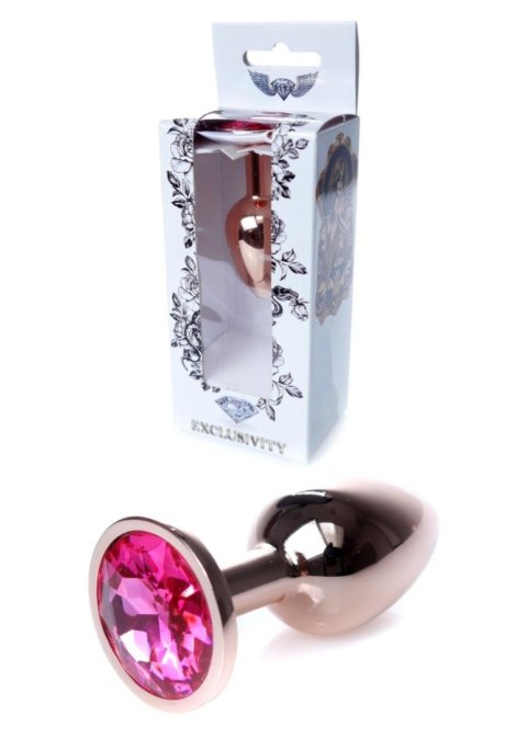 Plug, korek analny, Korek analny-Jewellery Red Gold plug, korek analny- Pink