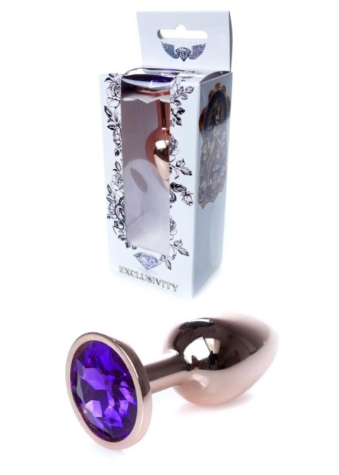 Plug, korek analny, Korek analny-Jewellery Red Gold plug, korek analny- Purple