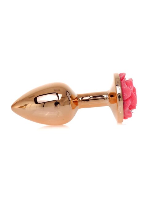 Plug, korek analny, Korek analny-Jewellery Red Gold plug, korek analny ROSE- Pink