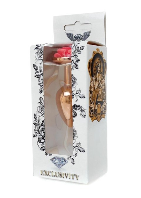 Plug, korek analny, Korek analny-Jewellery Red Gold plug, korek analny ROSE- Pink