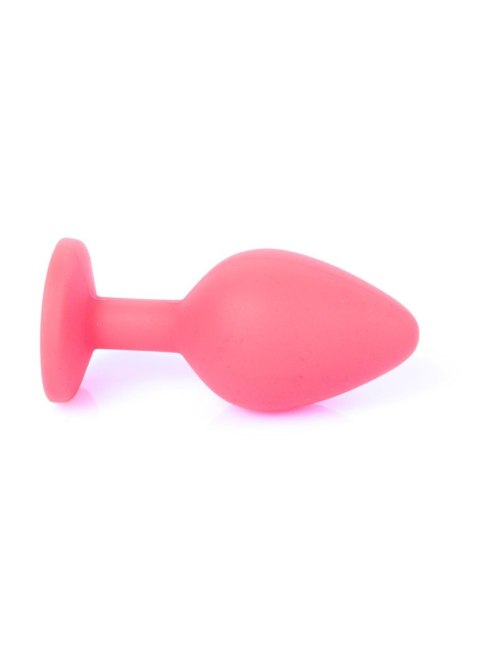 Plug, korek analny, Korek analny-Jewellery Red Silicon plug, korek analny Medium- Blue Diamond